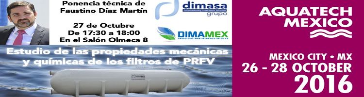 Dimasa Grupo y Dimamex presentes en AQUATECH México con su tecnología de filtros de arena en PRFV