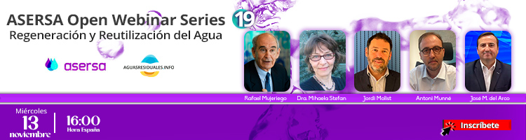 Últimas horas para el ASERSA Open Webinar Series 19 sobre "Procesos avanzados de oxidación UV" y “Recarga del Llobregat con agua regenerada"