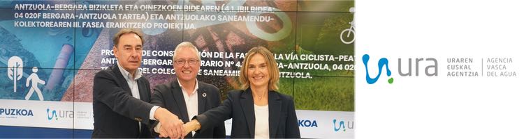 Firman un convenio de colaboración para construir un nuevo tramo del colector de saneamiento de Antzuola en Gipuzkoa