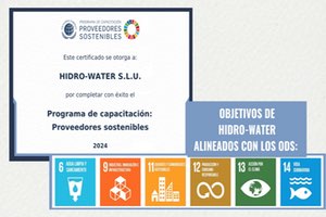 Hidro-Water obtiene la capacitación como proveedor sostenible por el Pacto Mundial de las Naciones Unidas en España