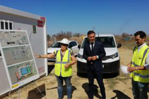 Visita a las obras de ampliación de la EDAR de Moguer en Huelva, que ejecuta ACUAES con una inversión de 3,6 M€