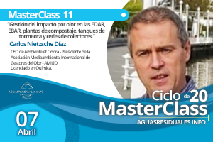 Carlos Nietzsche Díaz, impartirá la MasterClass 11 sobre "Gestión del impacto por OLOR en EDAR, EBAR, Red de Colectores y Plantas de Compostaje"