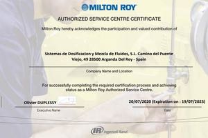 Centro de servicio autorizado Milton Roy para España y Portugal