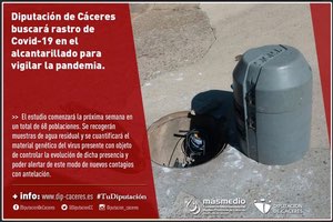 La Diputación de Cáceres buscará rastro de la Covid-19 en el alcantarillado de 68 municipios de la provincia
