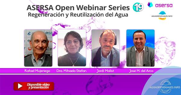 Asersa Open Webinar Series 19 sobre "Regeneración y reutilizacion del agua"