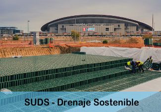 Conoce el Drenaje Sostenible - SUDS instalado por GRAF en los alrededores del Estadio Wanda Metropolitano de Madrid